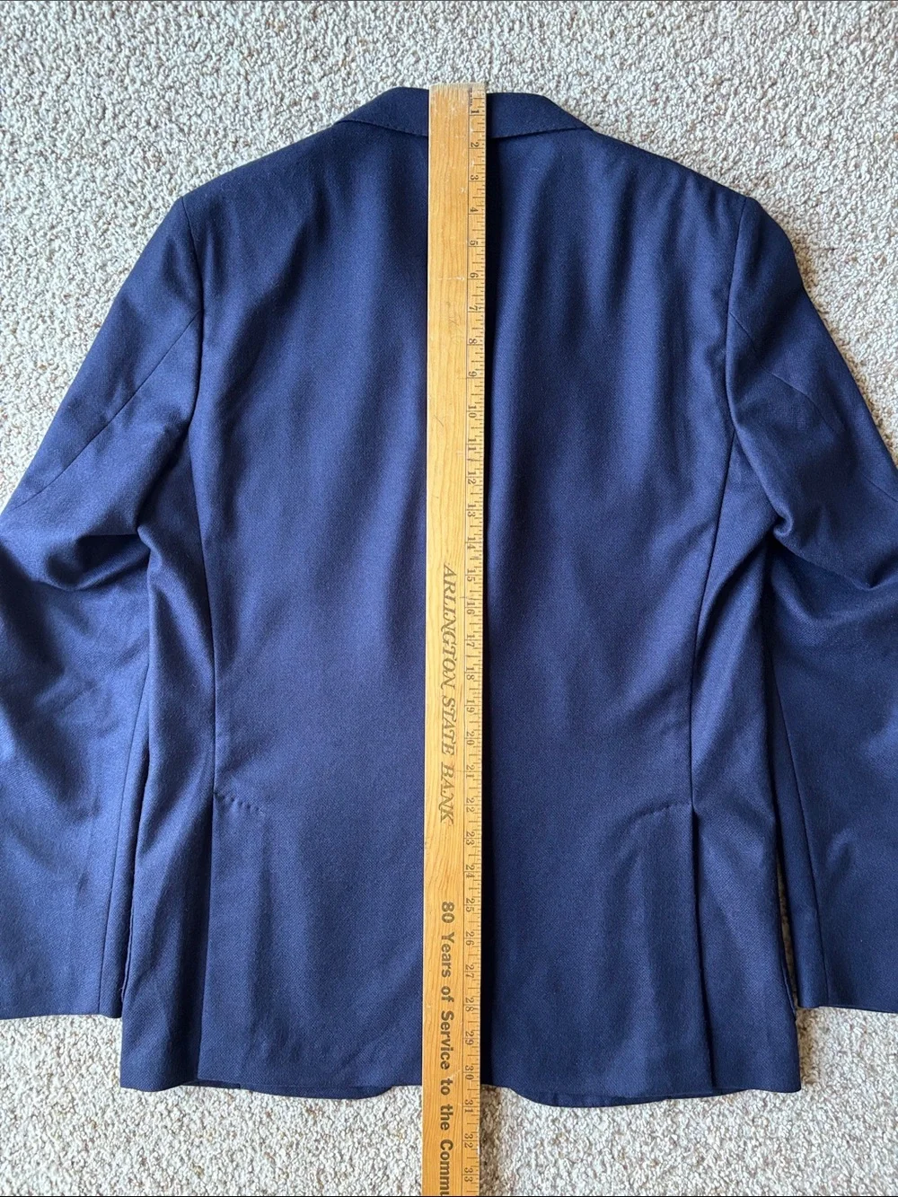 Gi Capri Napoli Navy Wool Hand Tailored Patch Pocket Blazer Eu 52 US 40 Slim